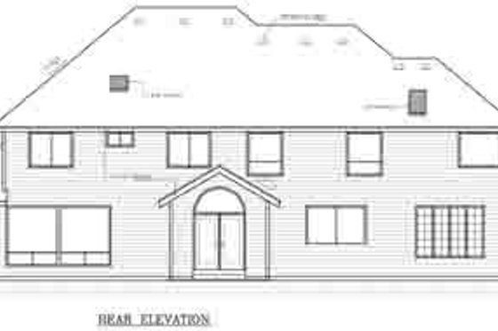 Exterior - Rear Elevation for European House Plan #101-209 - 4 bed, 5 bath