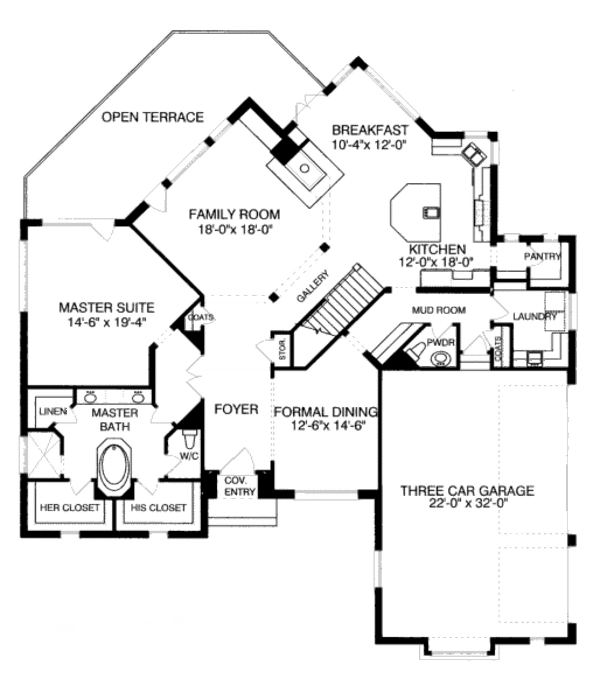 European Floor Plan - Main Floor Plan #413-827