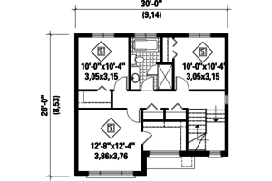 Floor Plan - Upper Floor for Contemporary House Plan #25-4278 - 3 bed, 1 bath