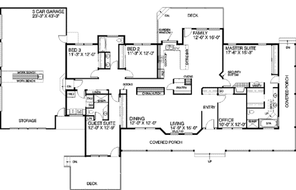 Ranch Style House Plan 5 Beds 3 Baths 2596 Sq Ft Plan 60 7 Houseplans Com