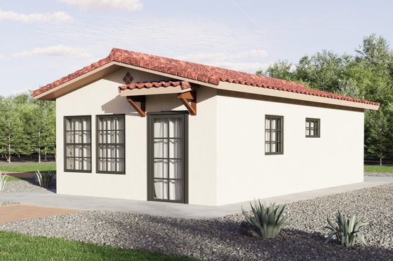 Exterior - Front Elevation 3 for Adobe / Southwestern House Plan #1106-126 - 1 bed, 1 bath