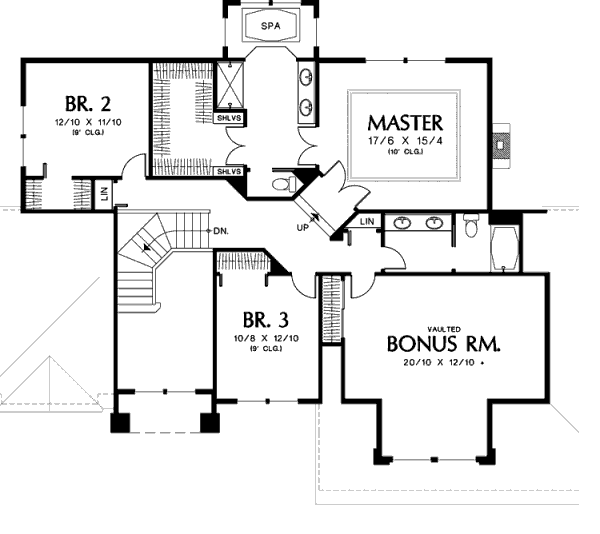 Dream House Plan - Traditional Floor Plan - Upper Floor Plan #48-449