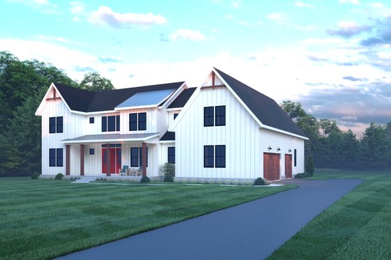 Exterior - Front Elevation 3 for Farmhouse House Plan #1088-8 - 5 bed, 5.5 bath