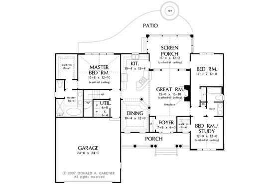 Floor Plan - Main Floor for Country House Plan #929-10 - 3 bed, 2 bath