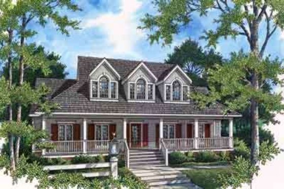 Exterior - Front Elevation for Colonial House Plan #45-231 - 4 bed, 4 bath
