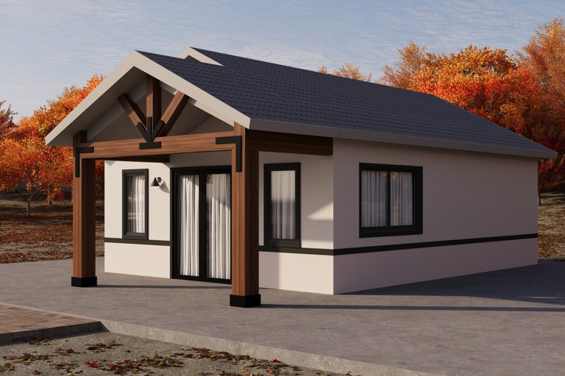 House Blueprint - Exterior - Other Elevation for Ranch House Plan #1106-49 - 1 bed, 1 bath
