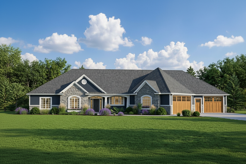House Blueprint - Exterior - Front Elevation 2 for Craftsman House Plan #1064-78 - 3 bed, 2.5 bath