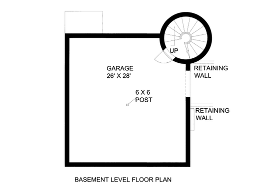 Floor Plan - Lower Floor for Bungalow House Plan #117-640 - 1 bed, 1.5 bath