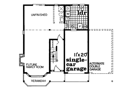 Floor Plan - Main Floor for Traditional House Plan #47-135 - 3 bed, 1 bath