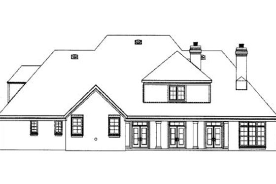 Exterior - Rear Elevation for Colonial House Plan #81-1354 - 4 bed, 3.5 bath