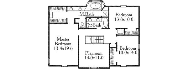 Country Floor Plan - Upper Floor Plan #406-167