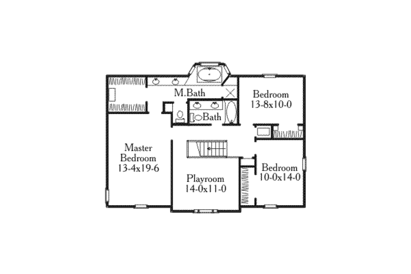 Dream House Plan - Floor Plan - Upper Floor for Country House Plan #406-167 - 3 bed, 3 bath