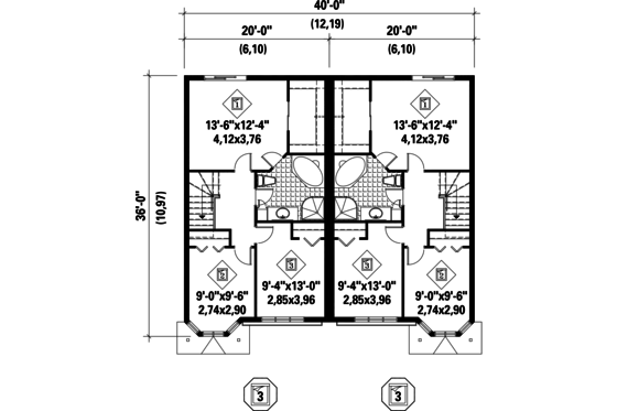 Floor Plan - Upper Floor for European House Plan #25-4393 - 6 bed, 2 bath