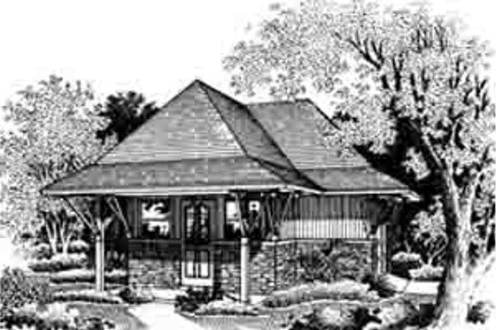 Exterior - Front Elevation for European House Plan #45-261, 0 bath
