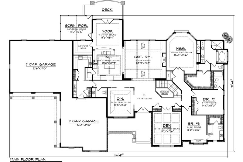 House Plan Design - Floor Plan - Main Floor for Traditional House Plan #70-1146 - 3 bed, 3.5 bath