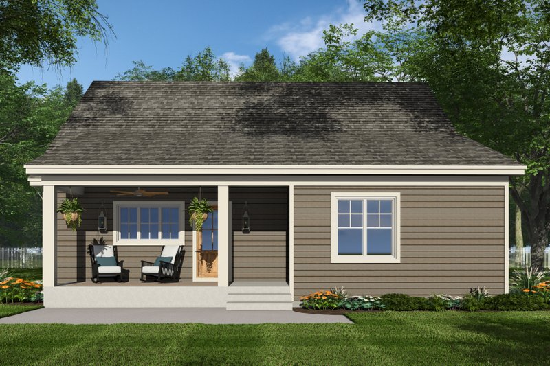 Home Plan - Exterior - Rear Elevation for Bungalow House Plan #51-1399 - 3 bed, 2 bath