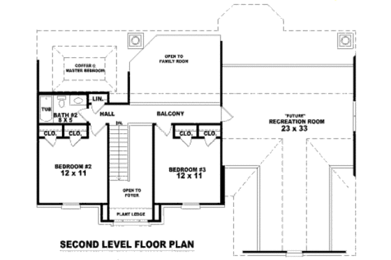 Floor Plan - Upper Floor for European House Plan #81-13675 - 3 bed, 2.5 bath
