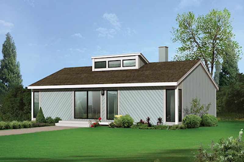 Dream House Plan - Contemporary Exterior - Front Elevation Plan #57-486