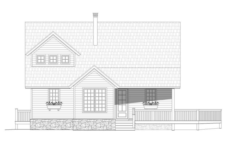 House Blueprint - Exterior - Outdoor Living for Country House Plan #932-9 - 2 bed, 2 bath