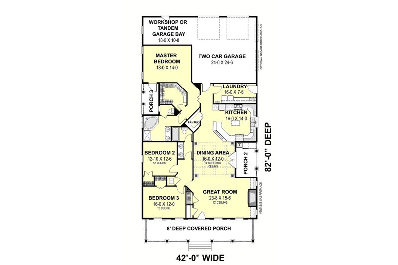 House Plan Design - Floor Plan - Main Floor for Traditional House Plan #44-251 - 3 bed, 2 bath
