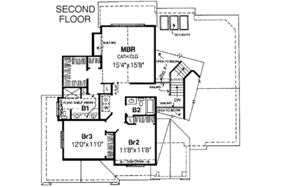Floor Plan - Upper Floor for Traditional House Plan #334-108 - 3 bed, 2.5 bath