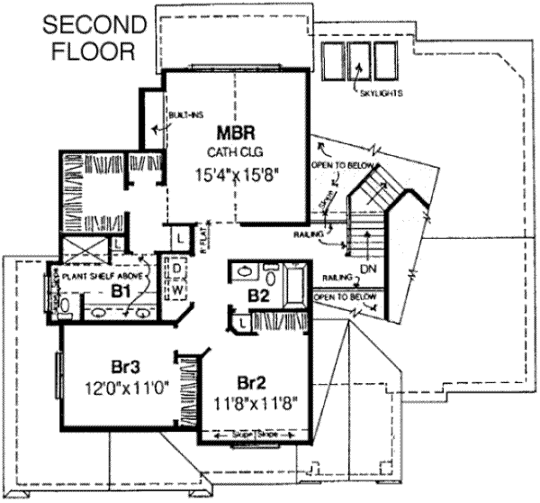 Traditional Floor Plan - Upper Floor Plan #334-108