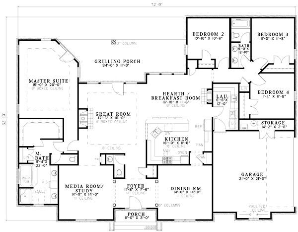 Dream House Plan - European Floor Plan - Main Floor Plan #17-1180