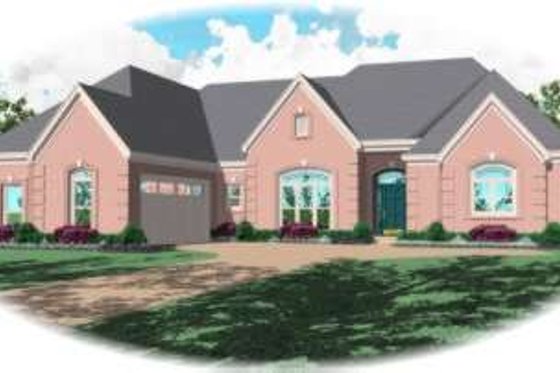 Exterior - Front Elevation for European House Plan #81-1310 - 3 bed, 2.5 bath