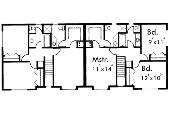 Floor Plan - Upper Floor for Traditional House Plan #303-405 - 3 bed, 2.5 bath