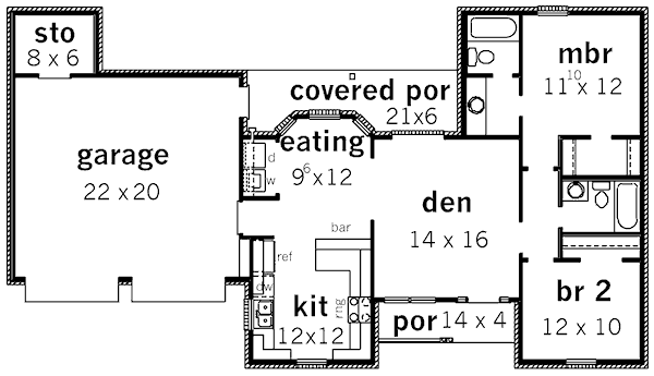 European Floor Plan - Main Floor Plan #16-289