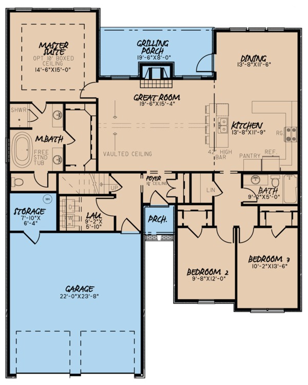 House Design - Ranch Floor Plan - Main Floor Plan #923-93