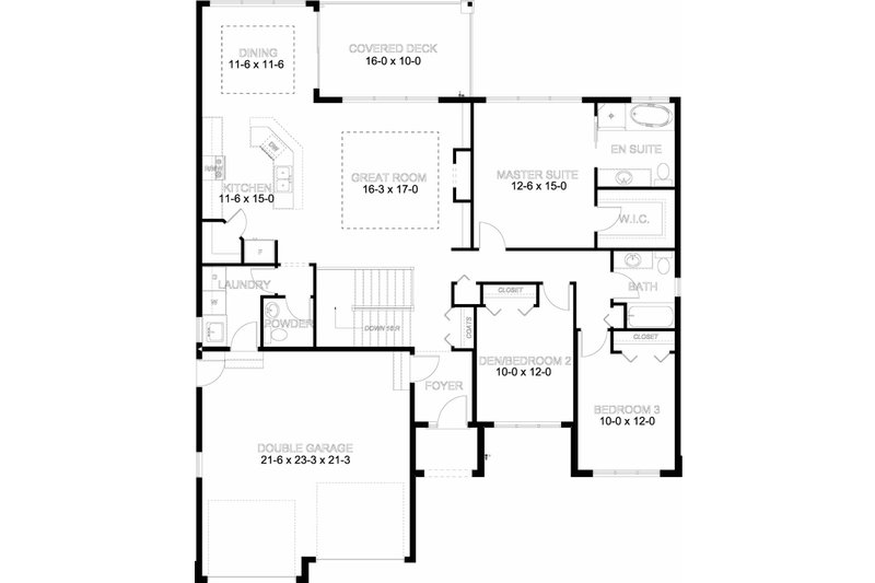 House Blueprint - Floor Plan - Main Floor for Mediterranean House Plan #126-211 - 6 bed, 4.5 bath
