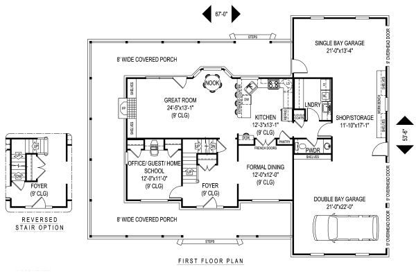Home Plan - Country Floor Plan - Main Floor Plan #11-220