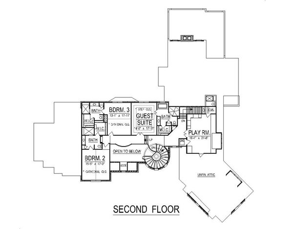 European Floor Plan - Upper Floor Plan #458-2