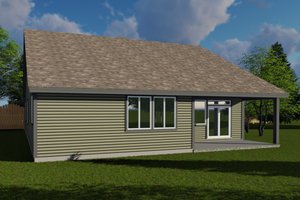 Exterior - Rear Elevation for Craftsman House Plan #53-747 - 4 bed, 2 bath