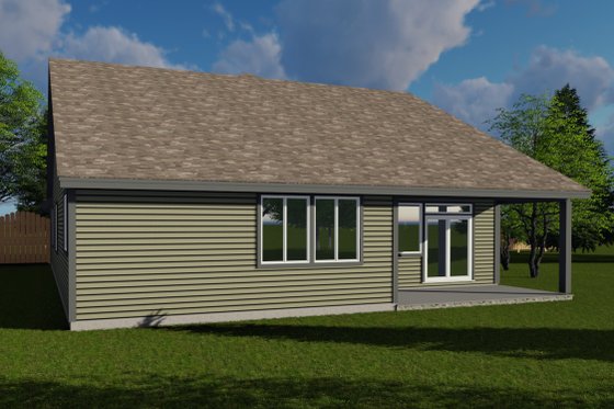 Exterior - Rear Elevation for Craftsman House Plan #53-747 - 4 bed, 2 bath