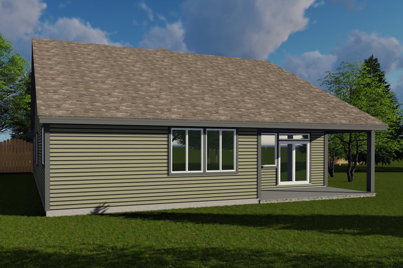 House Design - Exterior - Rear Elevation for Craftsman House Plan #53-747 - 4 bed, 2 bath