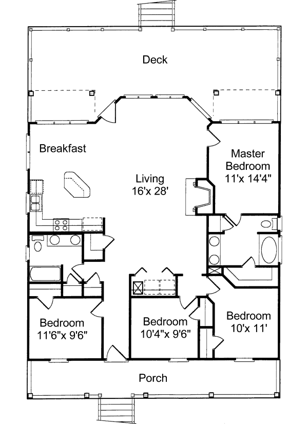 Architectural House Design - Beach Floor Plan - Main Floor Plan #37-135