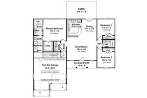 Floor Plan - Main Floor for Ranch House Plan #21-113 - 3 bed, 2.5 bath