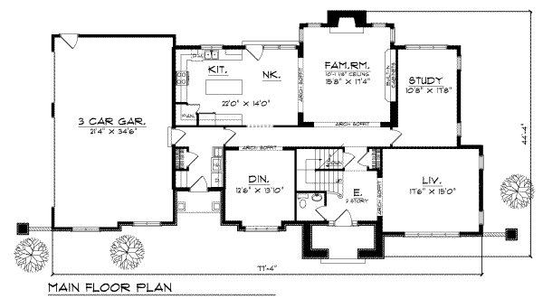 Home Plan - Prairie Floor Plan - Main Floor Plan #70-481