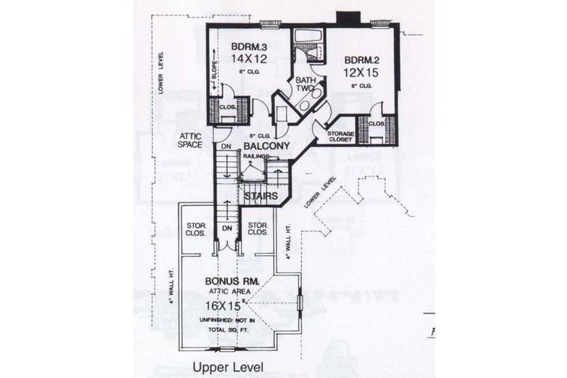 Dream House Plan - Floor Plan - Upper Floor for Traditional House Plan #310-833 - 4 bed, 2.5 bath