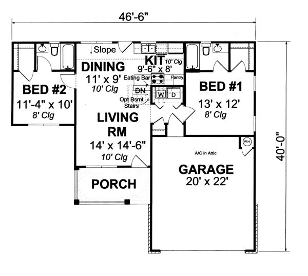 House Design - Traditional Floor Plan - Main Floor Plan #513-2053