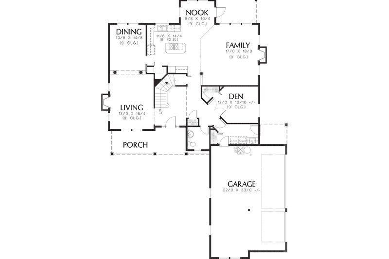 Dream House Plan - Floor Plan - Main Floor for Country House Plan #48-331 - 4 bed, 3.5 bath