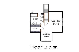 Floor Plan - Upper Floor for Farmhouse House Plan #79-335 - 3 bed, 2 bath