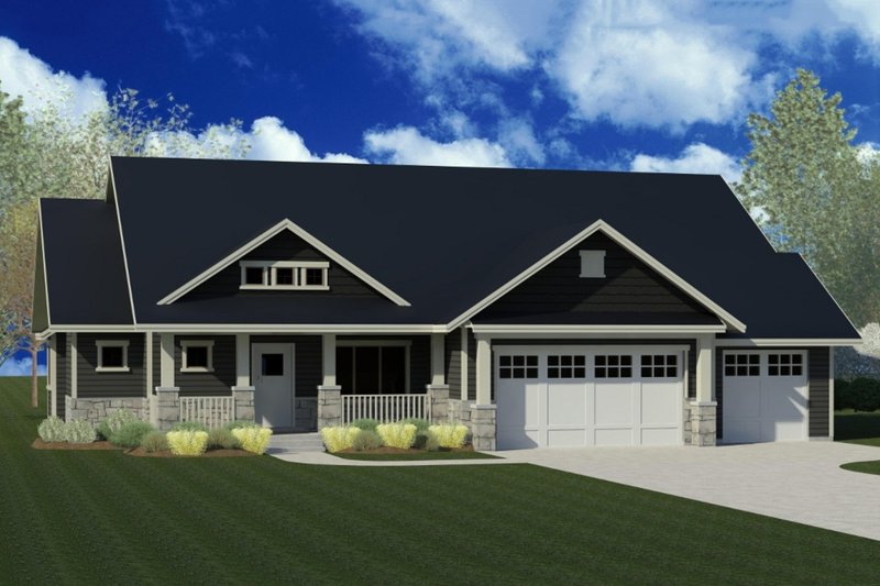 House Blueprint - Craftsman Exterior - Front Elevation Plan #920-50