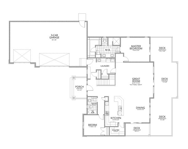 Craftsman Floor Plan - Main Floor Plan #112-200