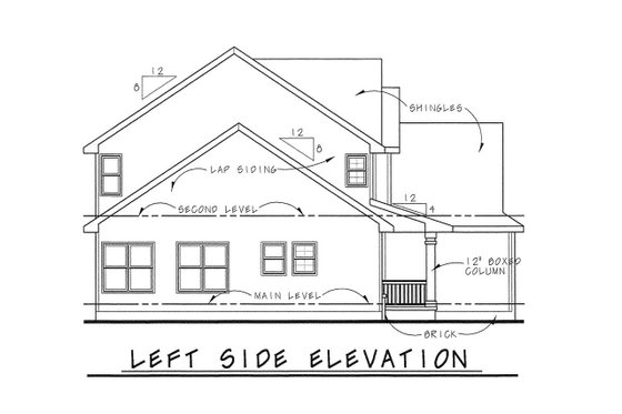 Exterior - Other Elevation for Traditional House Plan #20-1762 - 4 bed, 3 bath