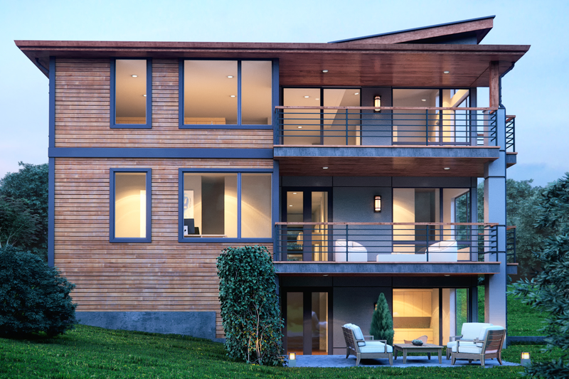 Dream House Plan - Exterior - Rear Elevation for Contemporary House Plan #1066-31 - 4 bed, 4 bath