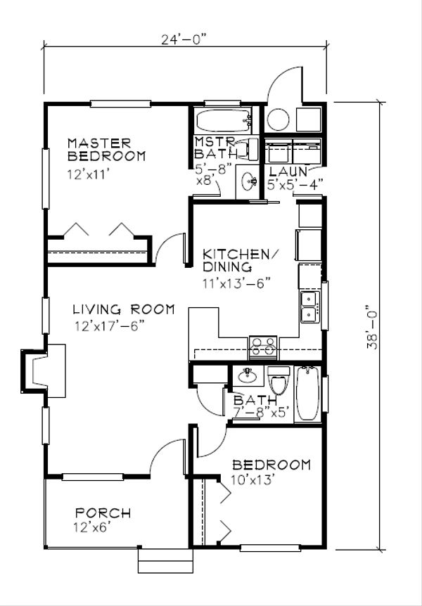 Cottage Floor Plan - Main Floor Plan #515-18