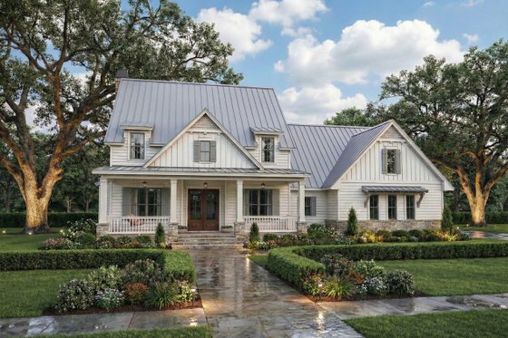 Exterior - Front Elevation 3 for Farmhouse House Plan #120-272 - 3 bed, 2.5 bath